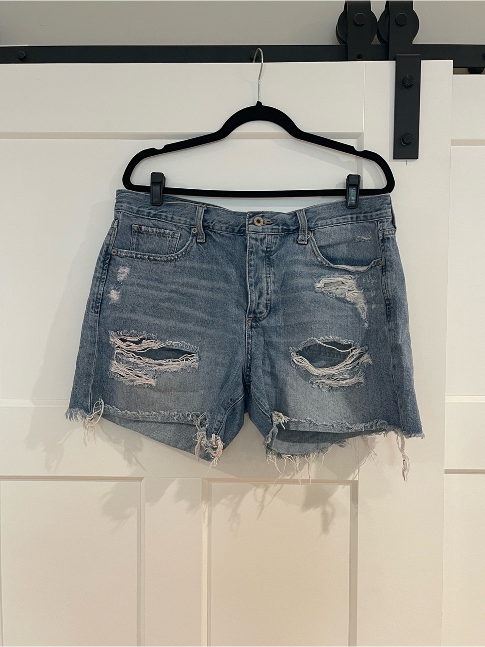 Lucky Brand Light Blue Distressed Denim Shorts